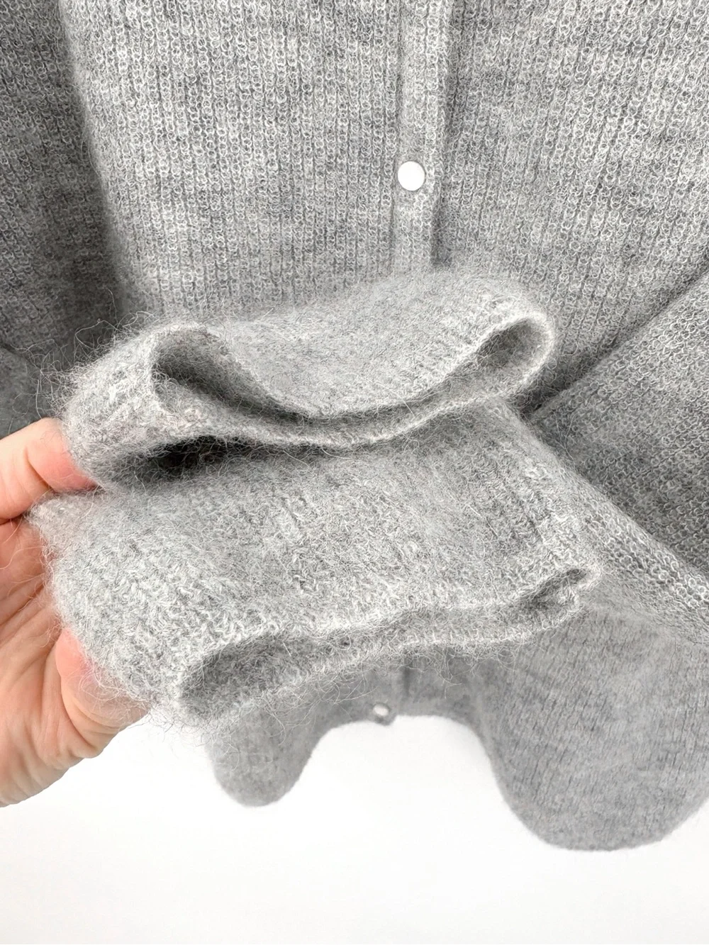 SÉZANE Gaspard Cardigan Grey Mohair Wool Blend Sweater M